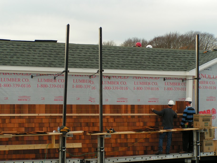 Shingle work on the north side